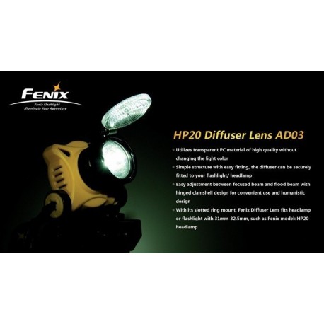 Lente Difusora Blanca Para Linternas Fenix