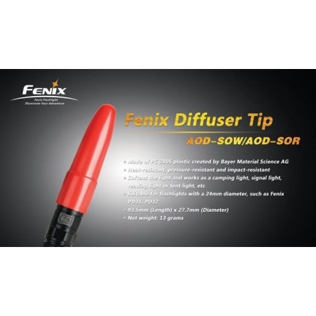 Difusor Rojo Para Linternas Led Fenix PD32, E35-UE