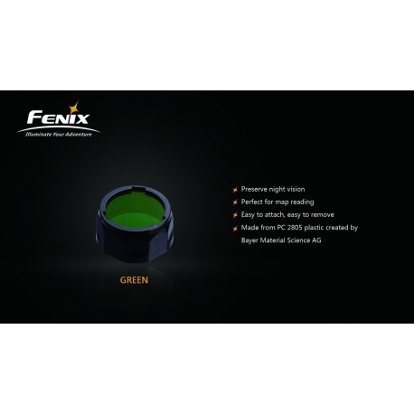 Filtro Verde Para Linternas Led Fénix Uc35, Rc11, Pd35, Pd12 Y Uc40 Ref. AOF-SV