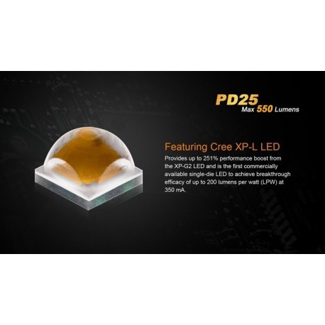 Linterna Fénix PD25 550 lúmenes (1 x CR123 / 1 X 16340)