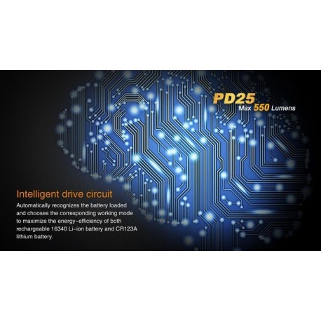 Linterna Fénix PD25 550 lúmenes (1 x CR123 / 1 X 16340)