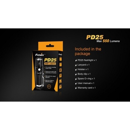 Linterna Fénix PD25 550 lúmenes (1 x CR123 / 1 X 16340)