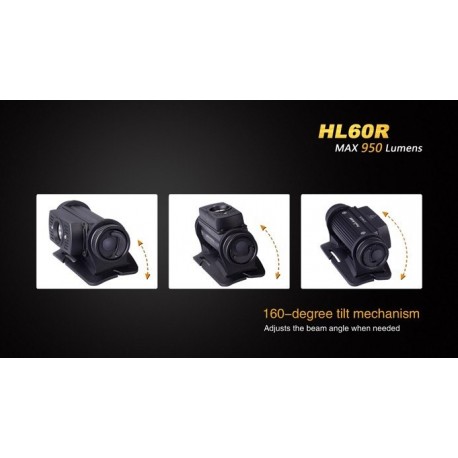 Frontal Led Fénix HL60R 950 Lúmenes (micro usb recargable-incluye batería 18650)