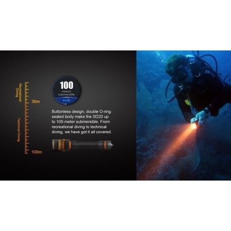Linterna Led Fénix Sd20 1000 Lúmens Sumergible