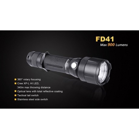Linterna Led Fénix enfocable FD41 900 Lumens Y 5 Modos Regalamos batería ARB-L18-2600U
