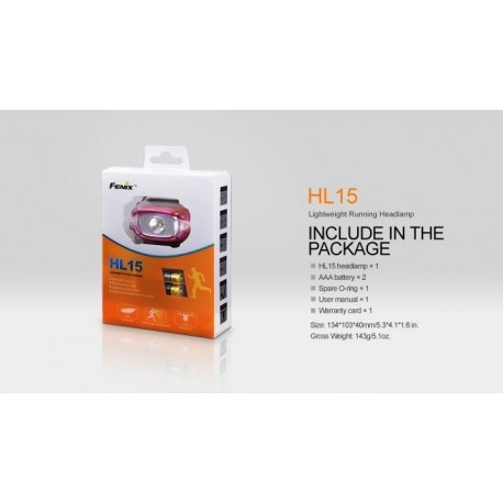 Frontal Fénix HL15 200 lúmenes (2 X AAA)