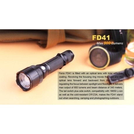 PackFD41: Linterna FD41 + batería ARB-L18-2600 + Cargador ARE-X1 + 3 filtros + Cono Rojo AOT-L + Difusor AOD-M