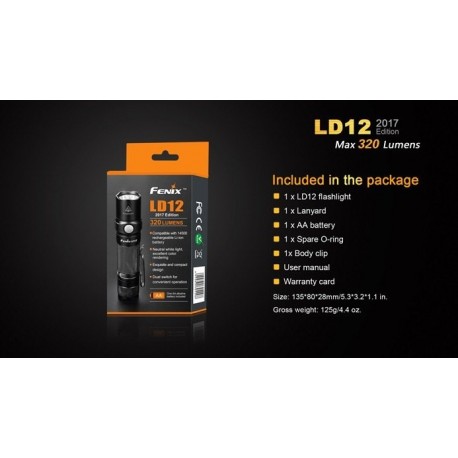 Linterna Led Fénix Ld12 320 Lumens Y 5 Modos