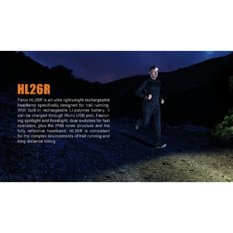 Frontal Led Fénix HL26R 450 Lúmenes (micro usb recargable-incluye batería)