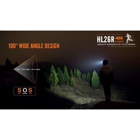 Frontal Led Fénix HL26R 450 Lúmenes (micro usb recargable-incluye batería)