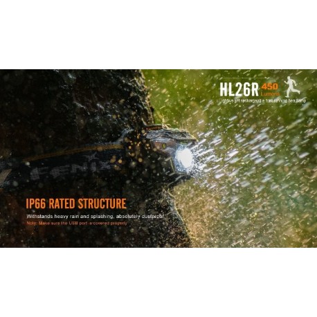 Frontal Led Fénix HL26R 450 Lúmenes (micro usb recargable-incluye batería)