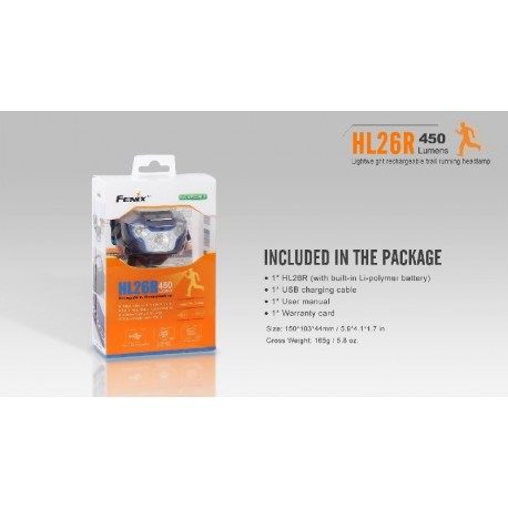 Frontal Led Fénix HL26R 450 Lúmenes (micro usb recargable-incluye batería)
