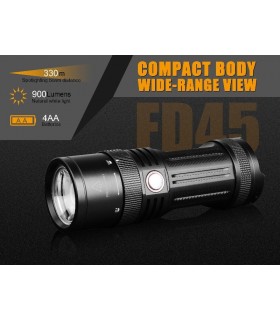 Linterna Fénix FD45 900 lúmenes (funciona con 4 AA o 4 ARB-L14-1600U)