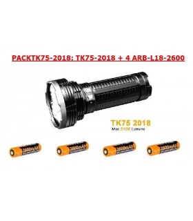Linterna Fénix PACKTK75 2018 5100 Lúmenes + 4 baterías 18650 ARB-L18-2600