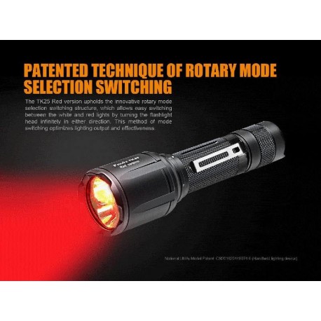 Linterna Fénix TK25Red ROJA 1000 lúmenes Color blanco y rojo