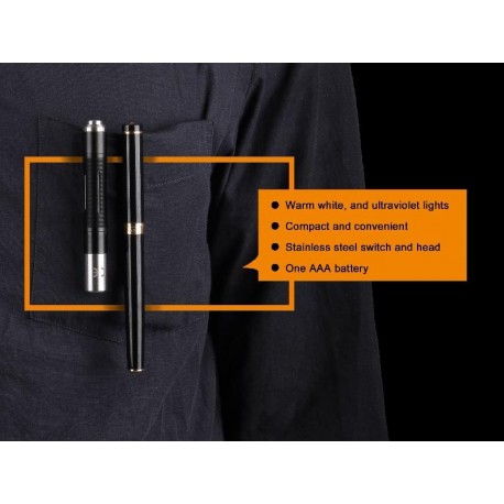 Linterna Fénix LD02V2.0 70 Lúmens blanco y 200 mW Ultravioleta