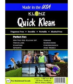 KLENZ 12 UNIDADES DE TOALLAS DE 25 X 30 CMS REF. KLquickQC