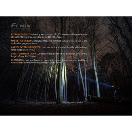 Fénix E30R 1600 Lúmenes recargable 18650 incluida