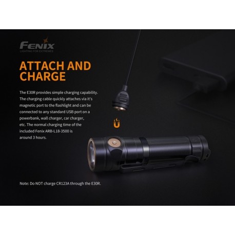 Fénix E30R 1600 Lúmenes recargable 18650 incluida
