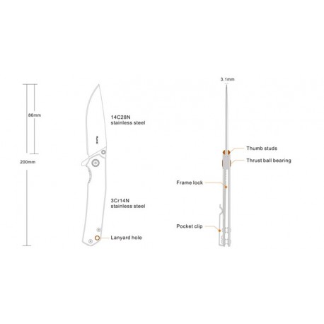 Navaja Ruike P801-SB (color negro oxidado)