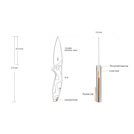 Navaja Ruike P105-K (empuñadura marrón/gris)