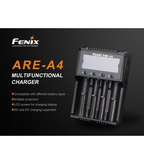 Cargador Fenix ARE-A4 de 4 canales pantalla digital