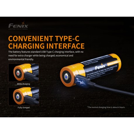 ARB-L21-5000U:  Batería Fenix 21700 de 5000 mAh y carga por micro USB