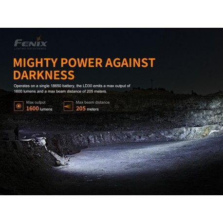 Fénix LD30 1600 Lúmenes recargable 18650 incluida