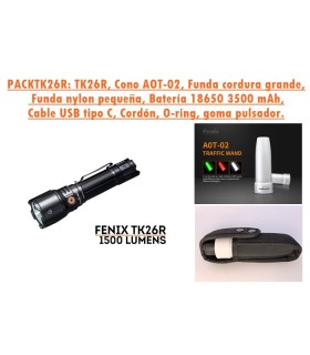 Linterna TK26R + Cono tráfico blanco AOT-02 + Funda de cordura