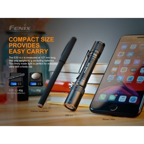 Linterna E20 350 lúmenes (funciona con 2 x AA inlcuida en el precio)