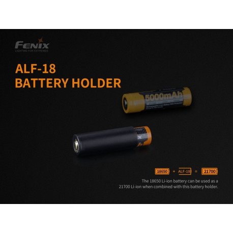 Soporte de batería ALF-18 para 18650 en linternas que utilizan la 21700