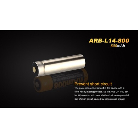 Pila 14500 Arb-L14-800 Recargable De Fenix 800 Mah