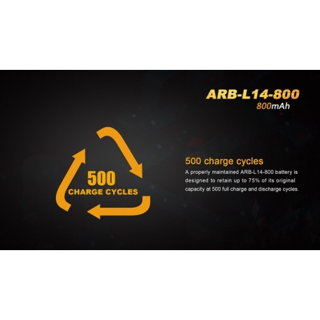 Pila 14500 Arb-L14-800 Recargable De Fenix 800 Mah