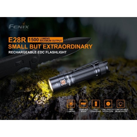 Linterna Fénix E28R 1500 Lúmenes recargable batería incluida