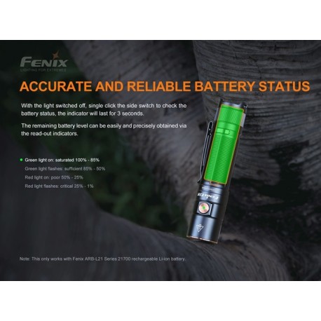 Fénix E35-V3.0 3000 Lúmenes (Incluye batería 21700 DE 5000 mAh recargable por micro USB-Tipo C)