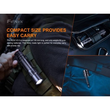 Fénix PD32 V2.0 de 1200 Lúmenes y 395 metros, 3 Modos y Estrobo