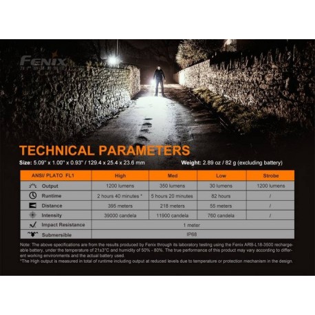 Fénix PD32 V2.0 de 1200 Lúmenes y 395 metros, 3 Modos y Estrobo