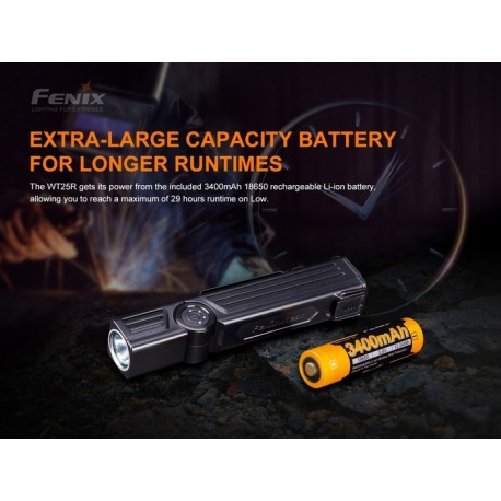 Linterna Pivotante WT25R Recargable con cable magnético y 1000 lúmenes