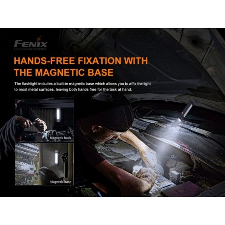 Linterna Profesional WT16R Recargable con dos sujeciones magnéticas y flash amarillo