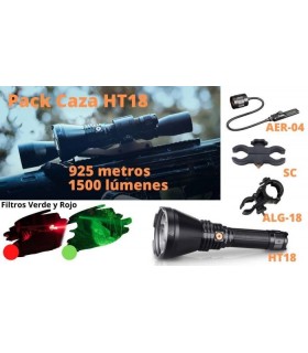 Pack para Caza incluye la Linterna HT18, pulsador remoto y soportes montaje  arma