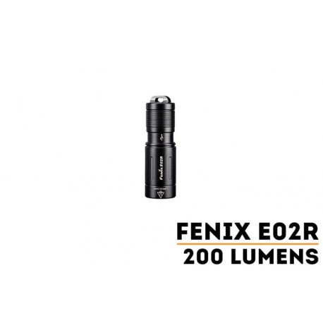E02R MINI LLAVERO 200 LUMENES RECARGABLE BATERIA INCLUIDA (COLOR NEGRO)