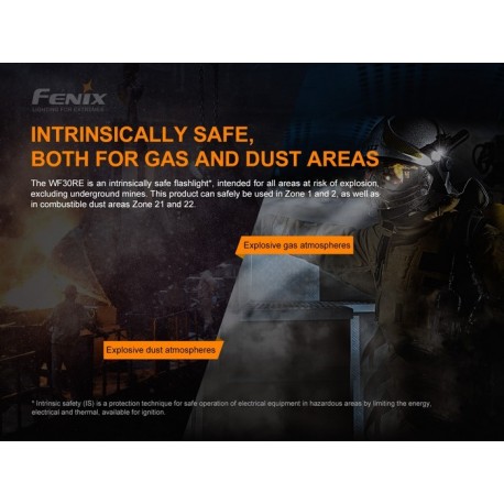 Linterna Led Fénix WF30RE Intrínsecamente segura con 280 lúmenes