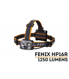Frontal Fénix HP16R 1250 lúmenes con doble foco (inundación y distancia) y luz blanca y roja