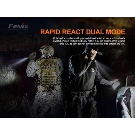 Linterna Fénix PD36 TAC Táctica de 3000 lúmenes y estrobo