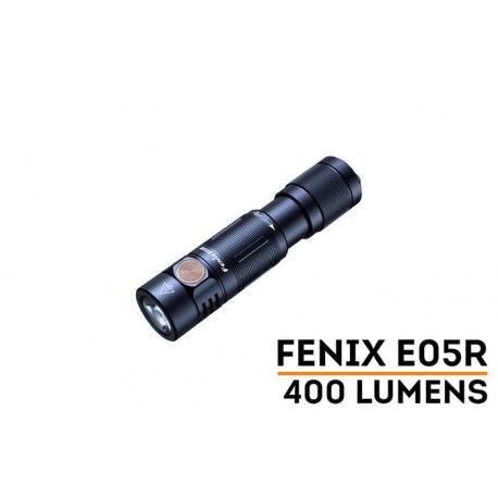 Mini Linterna Fénix EDC E05R 400 Lúmenes, con ráfaga y tamaño de pulgar