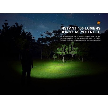 Mini Linterna Fénix EDC E05R 400 Lúmenes, con ráfaga y tamaño de pulgar