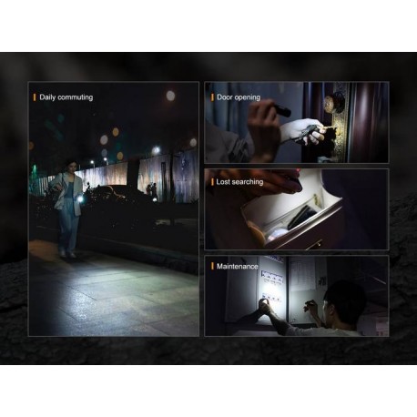 Mini Linterna Fénix EDC E05R 400 Lúmenes, con ráfaga y tamaño de pulgar