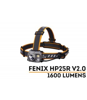 Frontal Fénix HP25R V2.0 1600 lúmenes, Luz blanca y roja, Recargable Cable USB tipo C